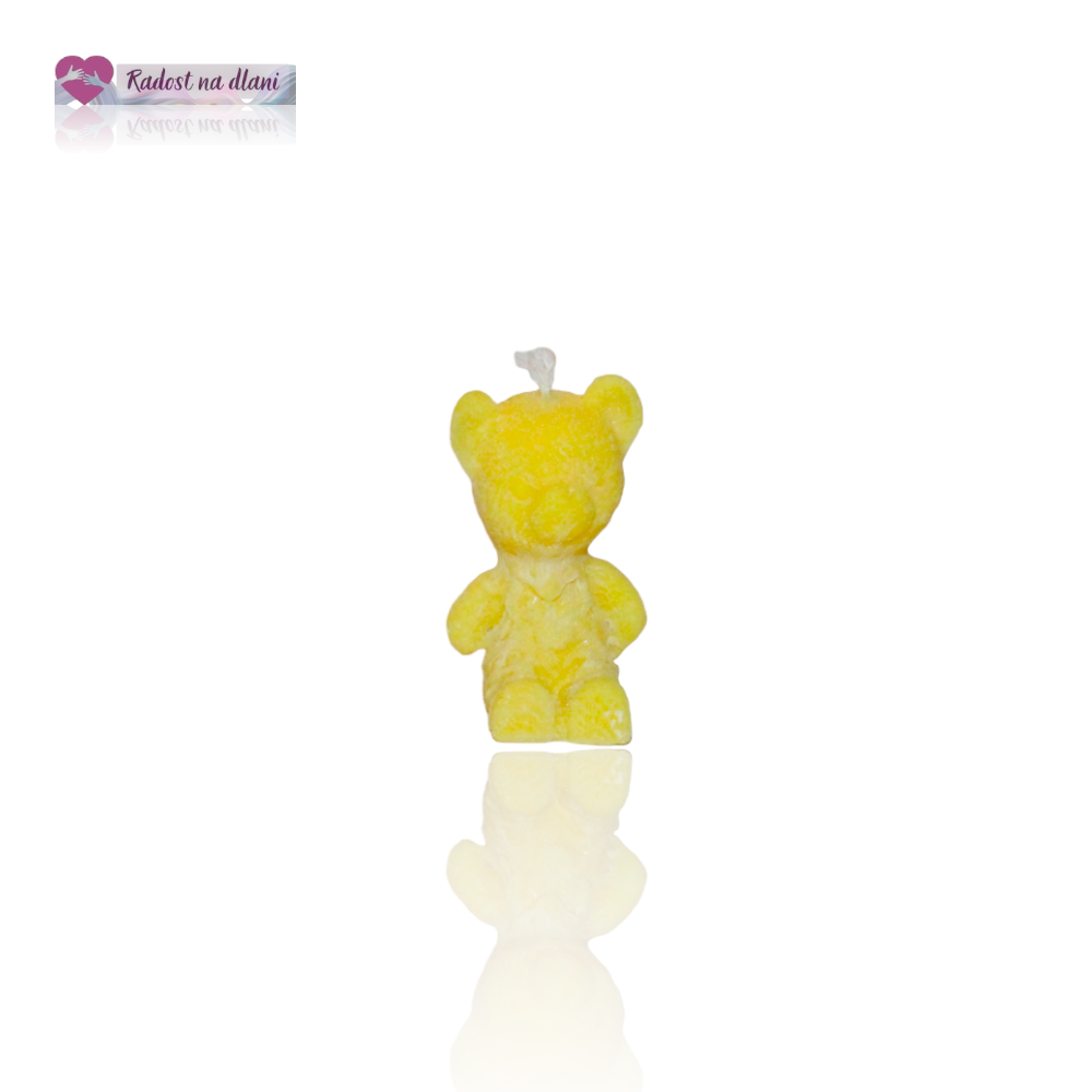 Svíčka - Medvídek 4,8cm - žlutý