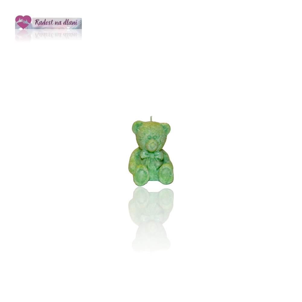 Svíčka - Medvěd 5cm - Zelená