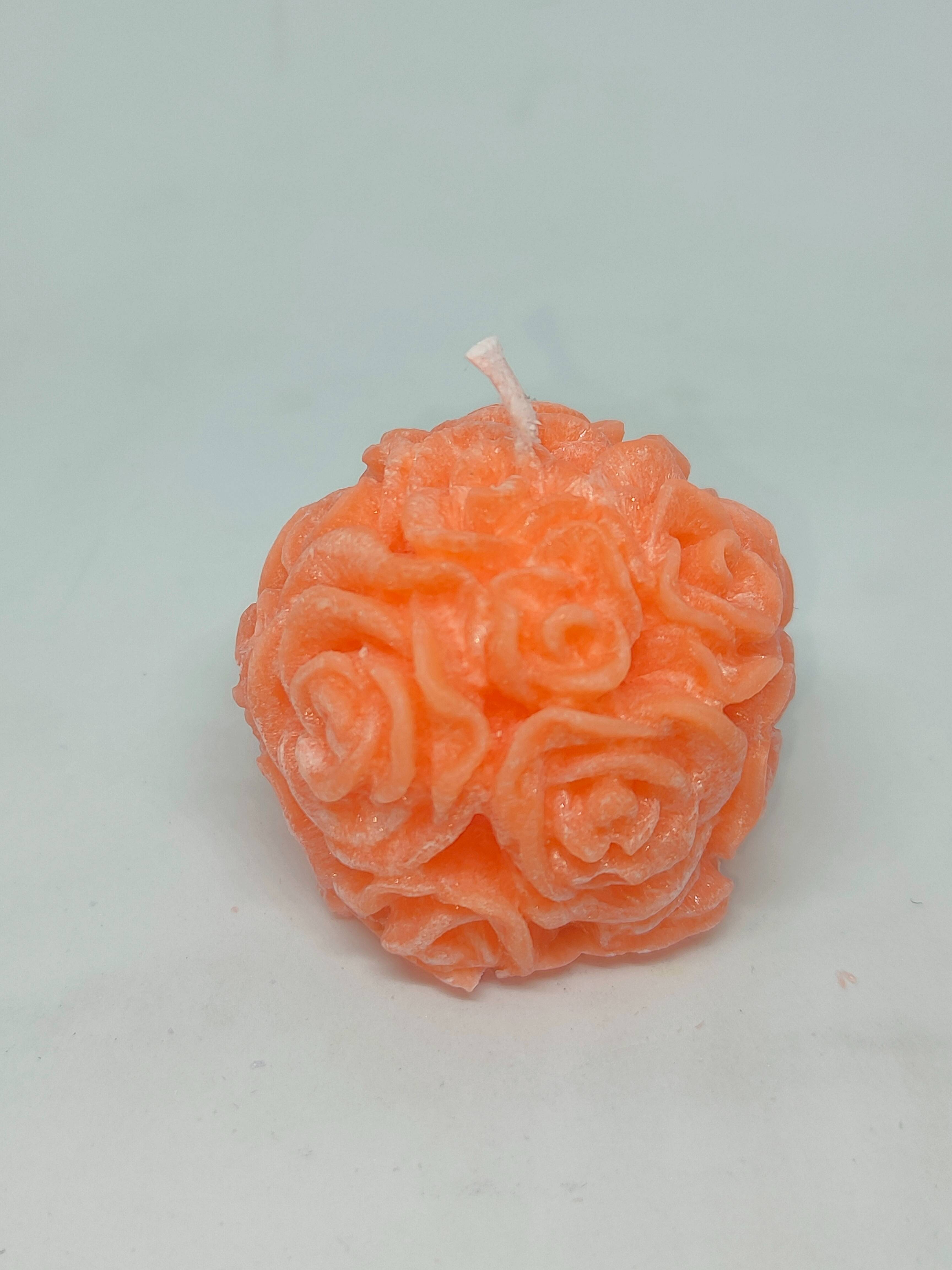 Svíčka - Koule růží- 4,5cm - oranžová