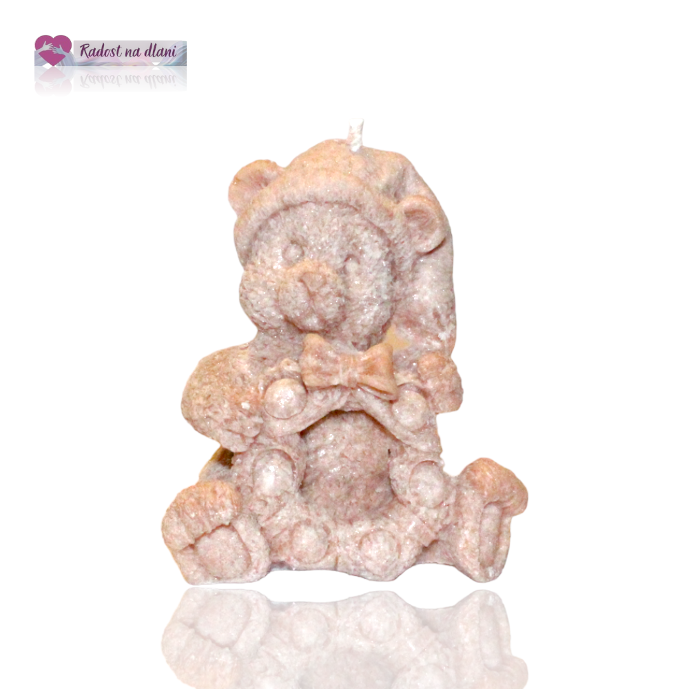 Svíčka - Medvěd - 8cm - hnědý