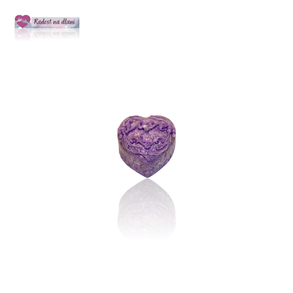 Svíčka -Srdíčko Love - 3,5cm - fialová