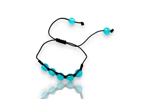 Shamballa se svíticími korálky ve tmě - Modrá