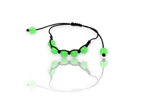 Shamballa se svíticími korálky ve tmě -  Zelená