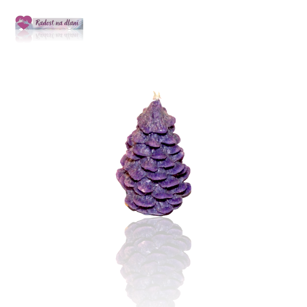 Svíčka - Stromek - 7,2cm - fialový