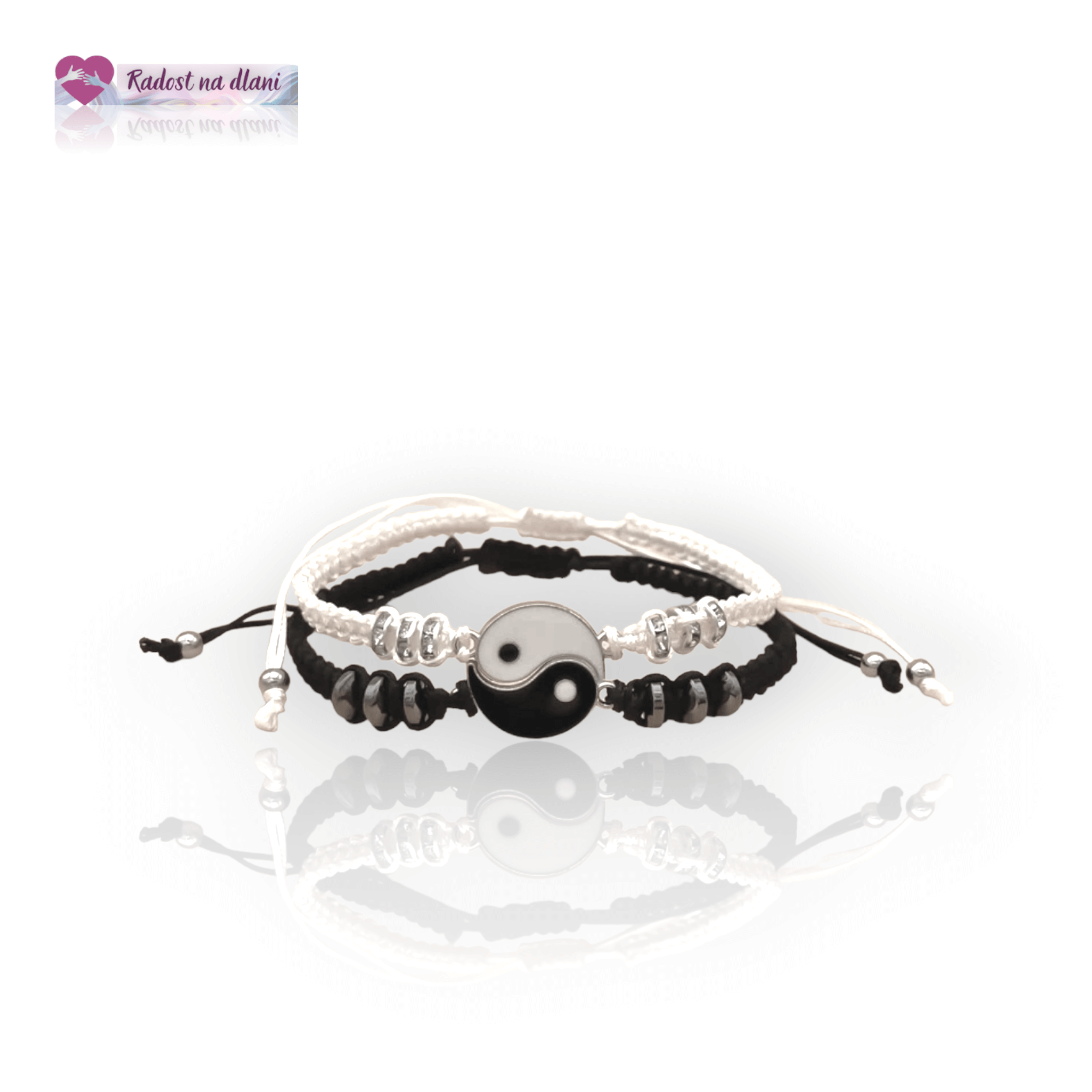 Náramek - Shamballa -  Párový - Jin-Jang 