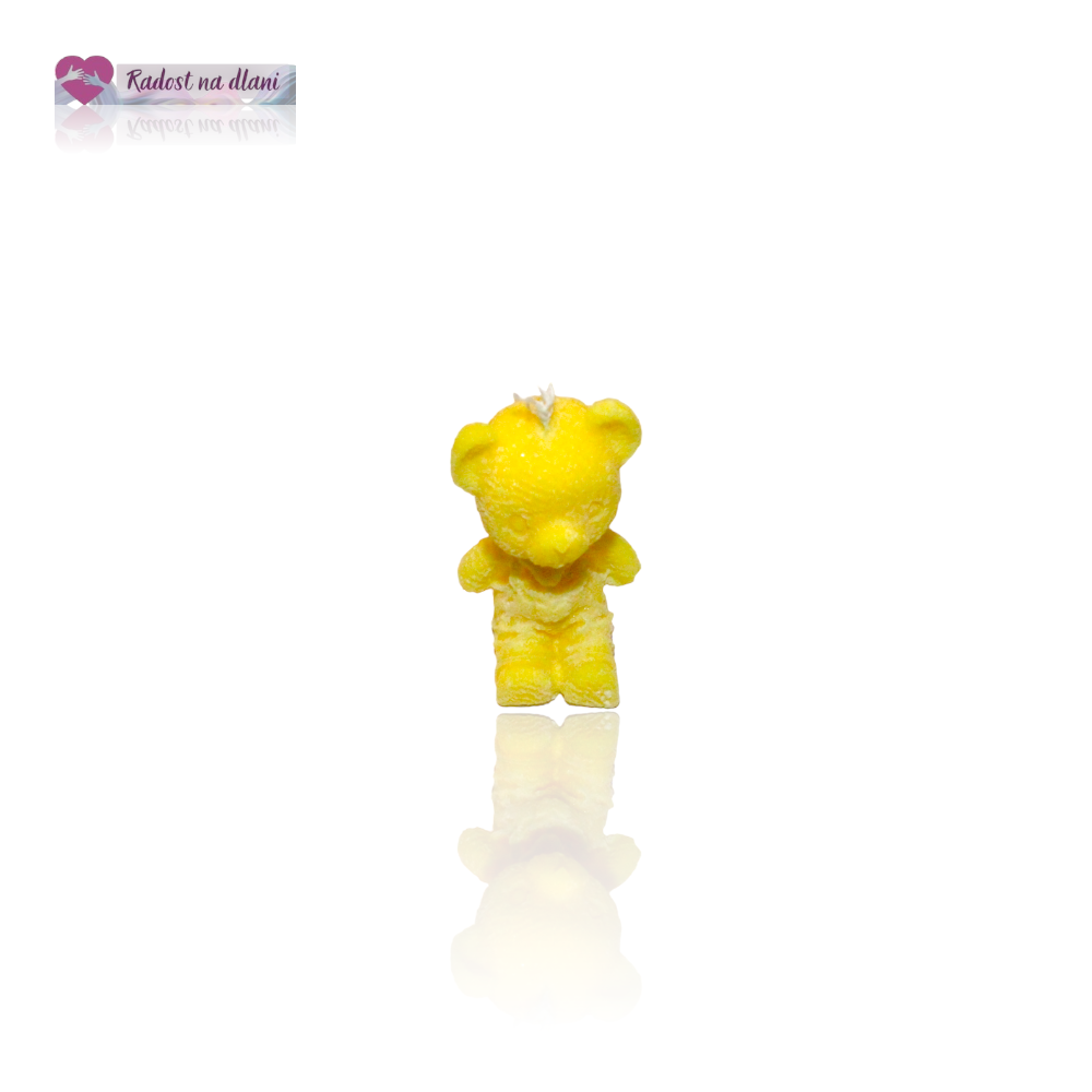 Svíčka - Medvídek 4,8cm - žlutý