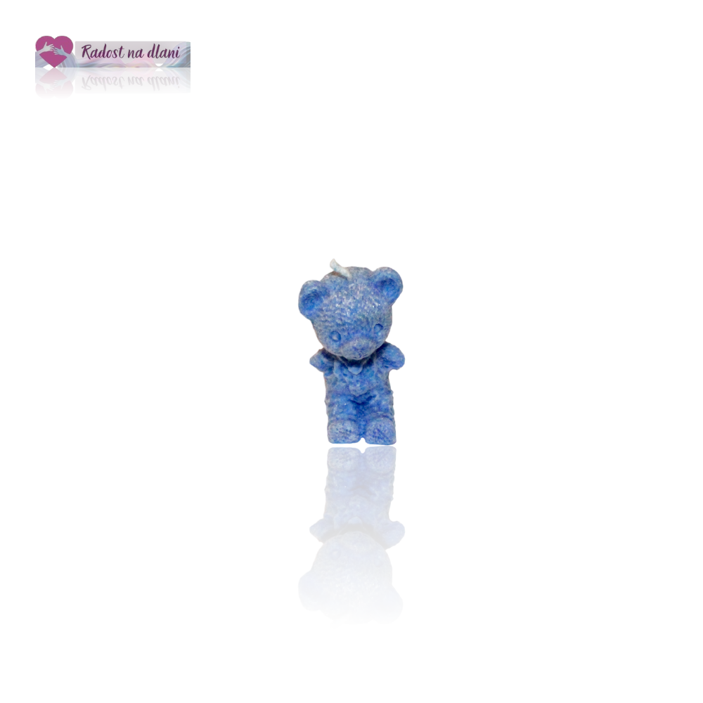 Svíčka - Medvídek 4,8cm - Modrý