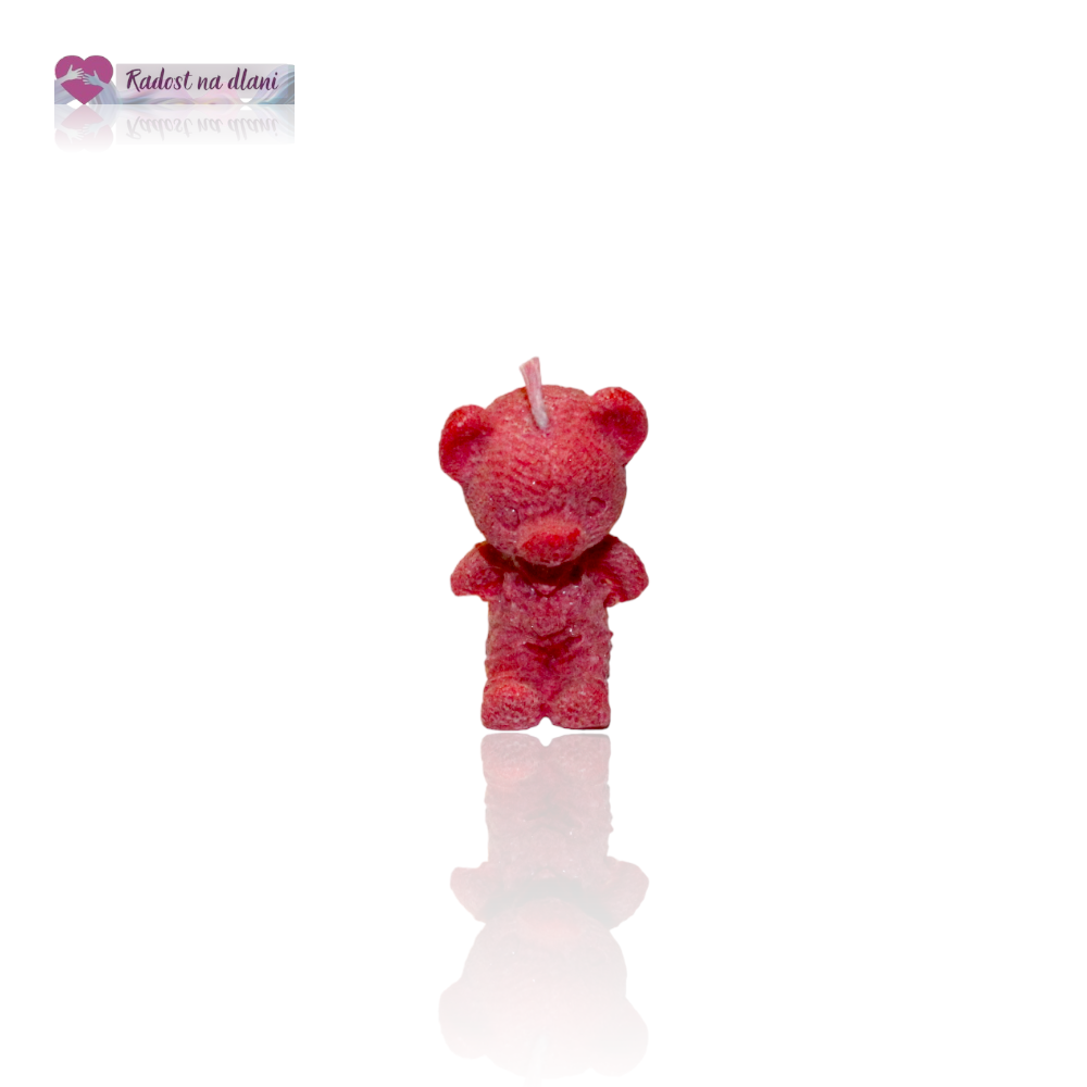 Svíčka - Medvídek 4,8cm - Červený