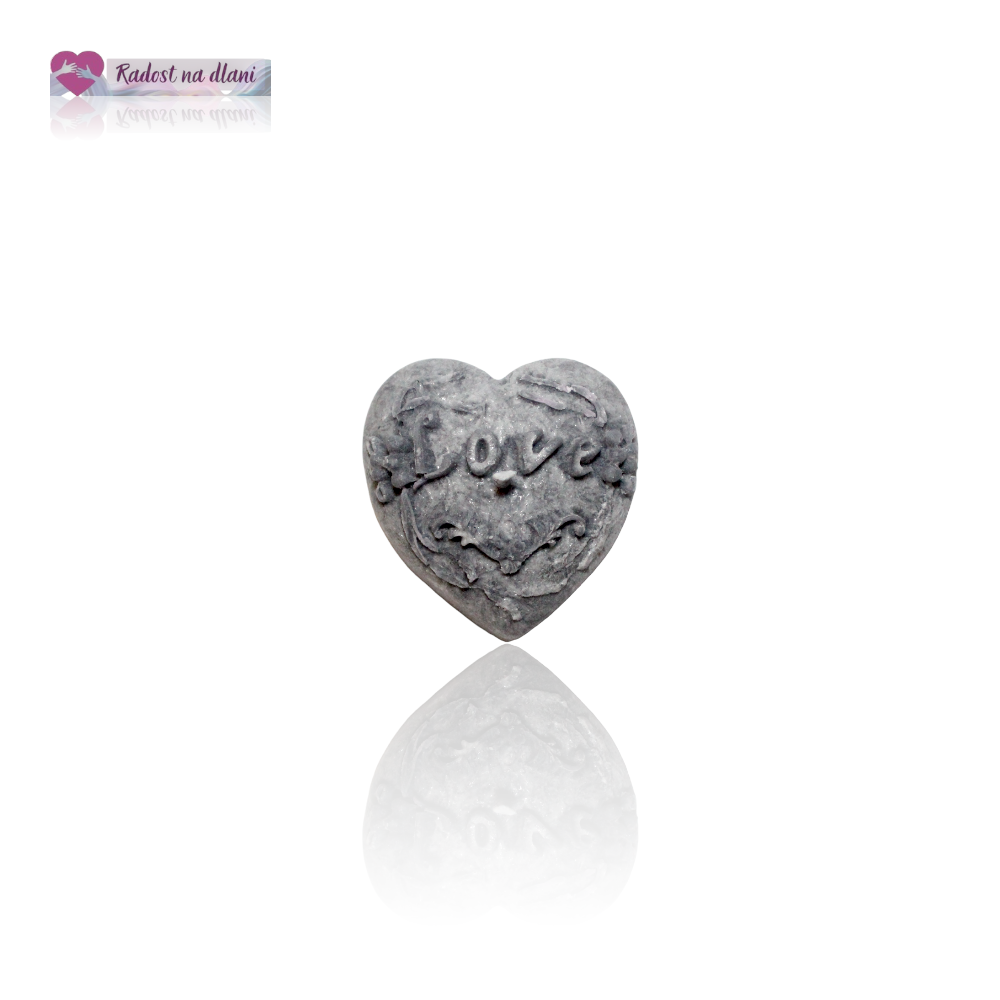 Svíčka - Srdíčko Love - 3,5cm - černé