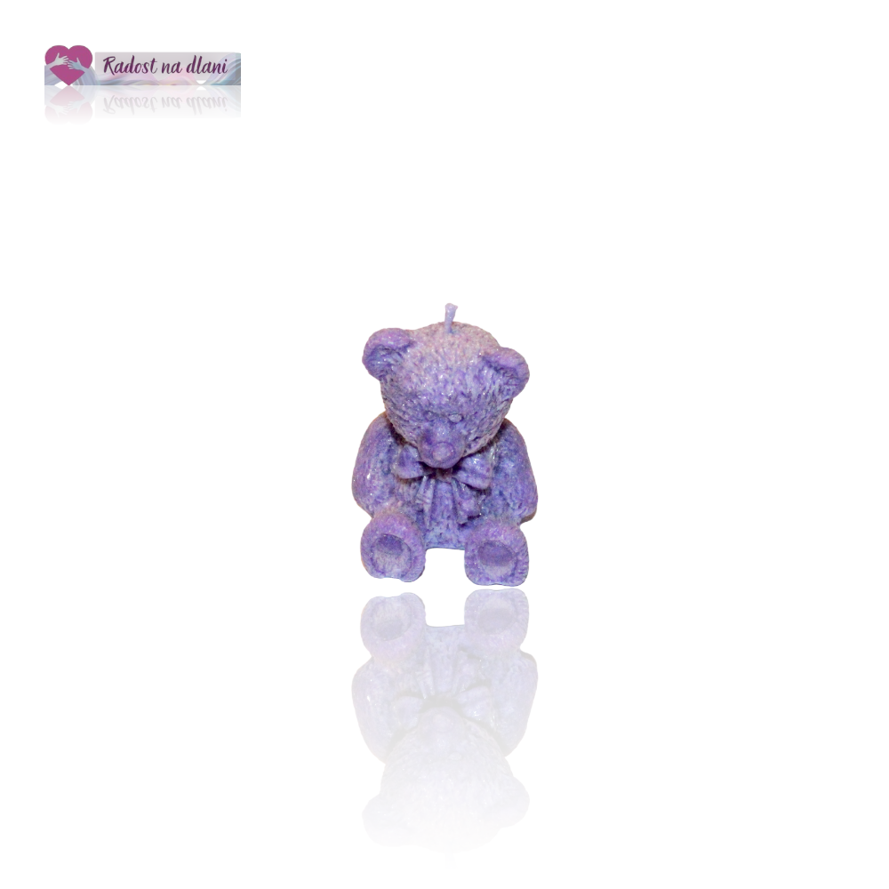 Svíčka - Medvěd 5cm - Fialová
