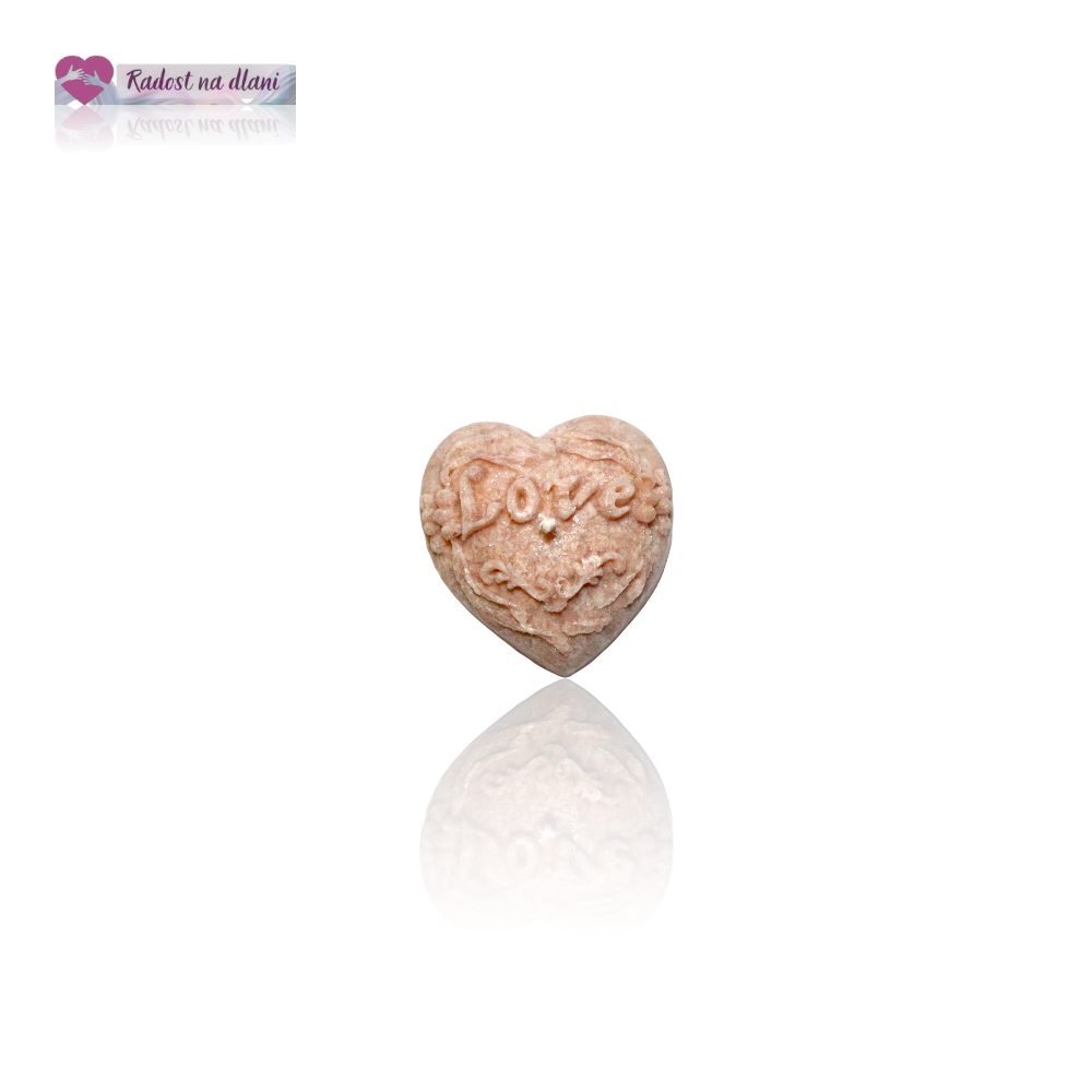 Svíčka - Srdíčko Love - 3,5cm - hnědá