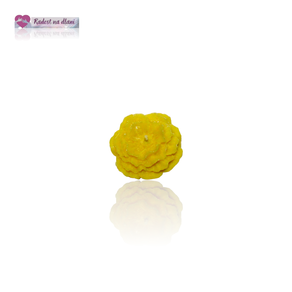 Svíčka - Plovoucí květ - 4cm - žlutá