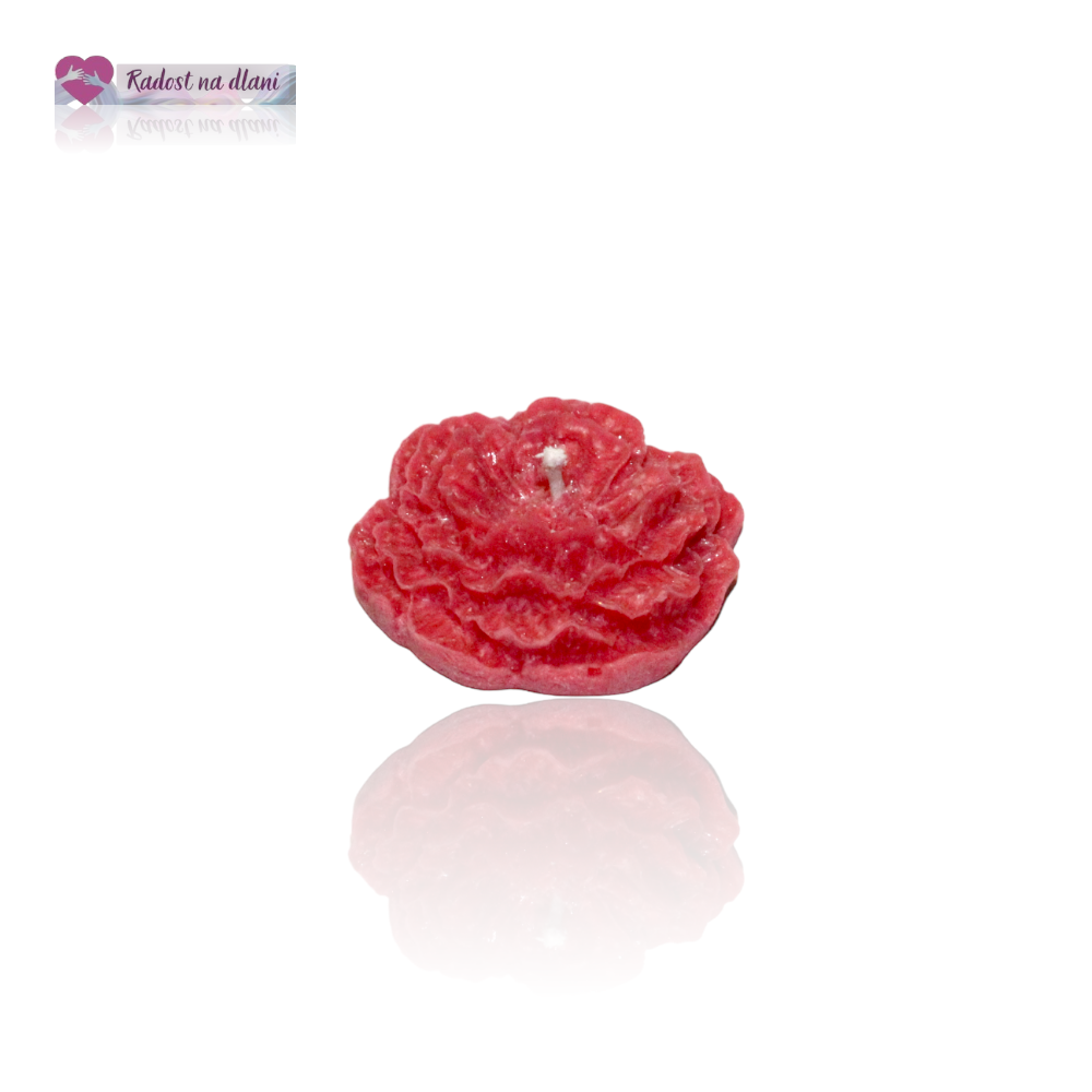 Svíčka - Plovoucí květ - 4cm - červená