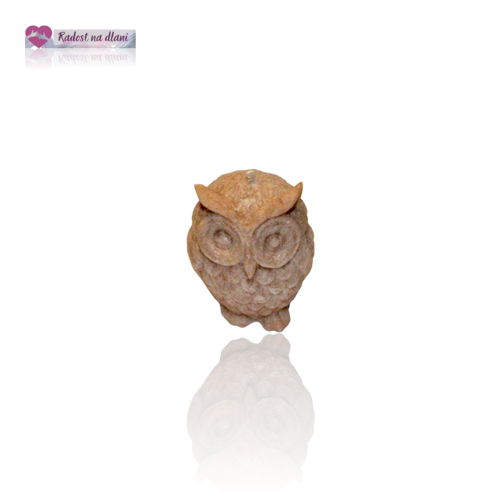 Svíčka - Sova - 5.3cm - hnědá