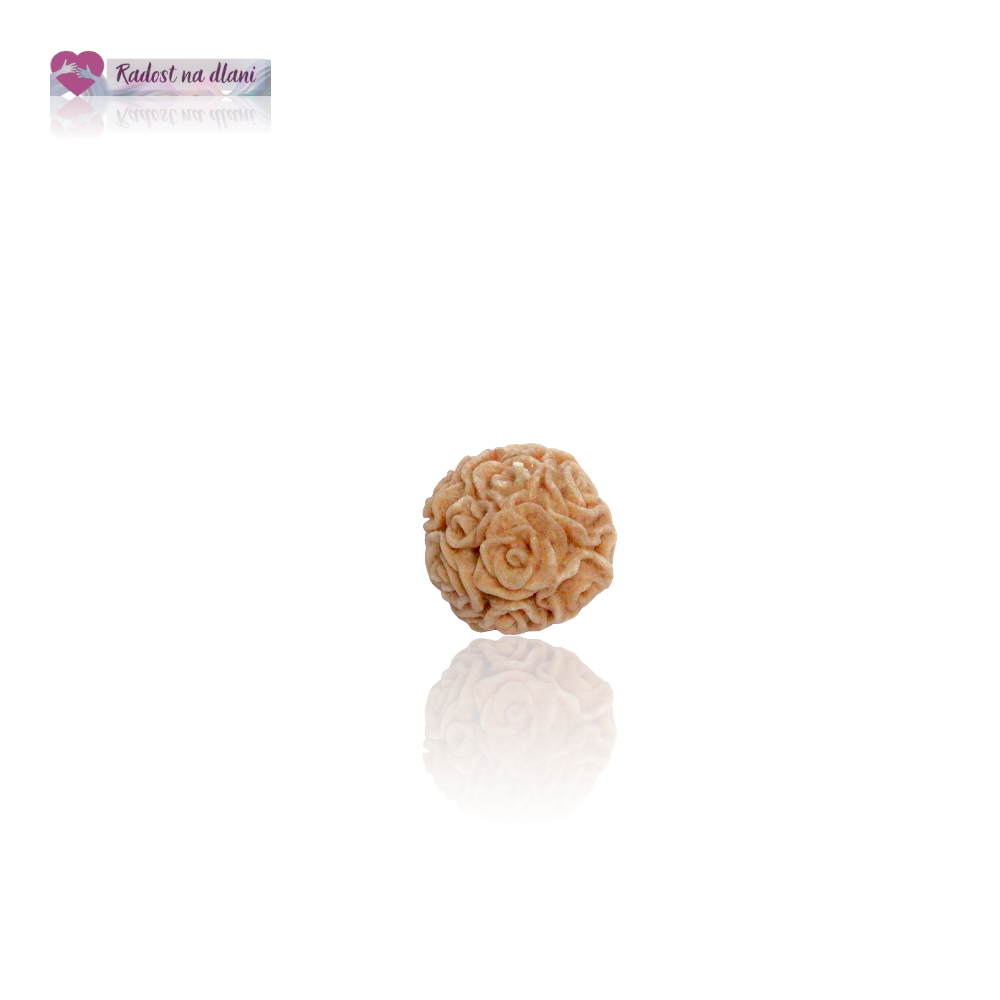 Svíčka - Koule růží- 4,5cm - hnědá