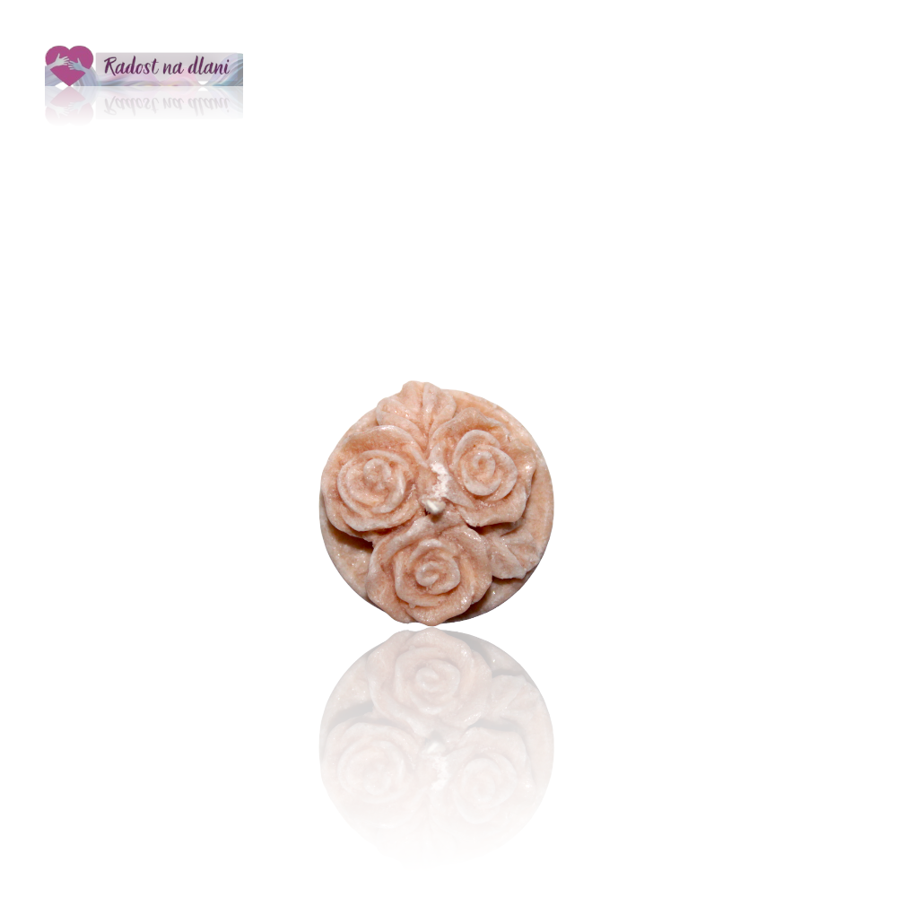 Svíčka - čajovka 3 růže - 3,6cm - hnědá