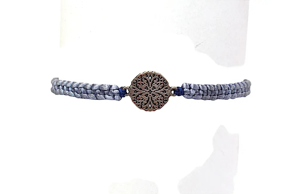 Shamballa náramek modré barvy s přívěskem mandaly
