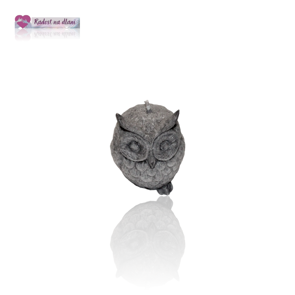 Svíčka - Sova - 5.3cm - černá