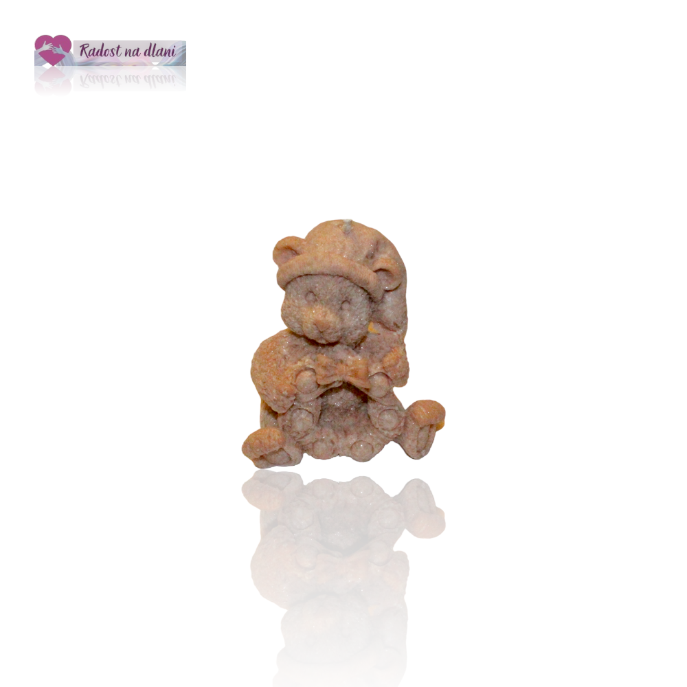 Svíčka - Medvěd - 8cm - hnědý