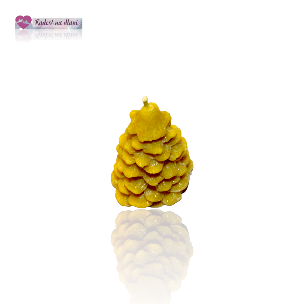 Svíčka - Stromek - 7,2cm - Žlutá