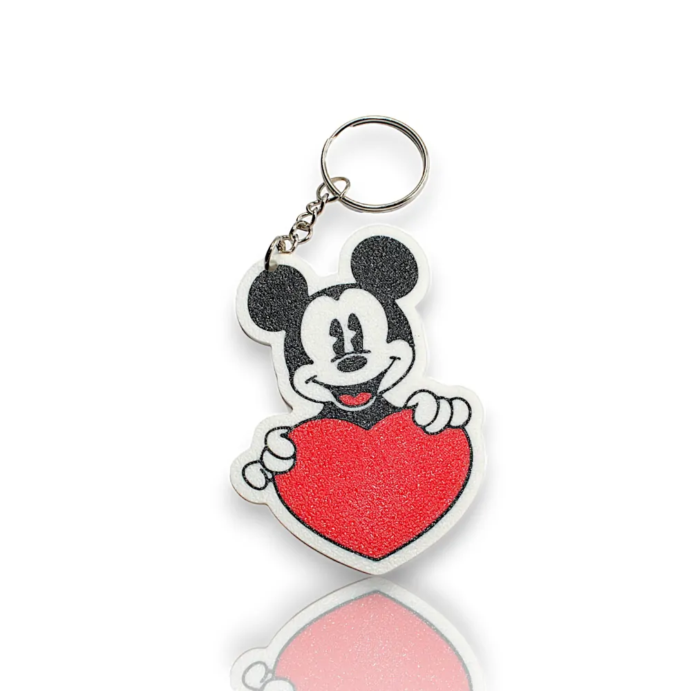 Mickey Mouse s červenym srdíčkem - klíčenka