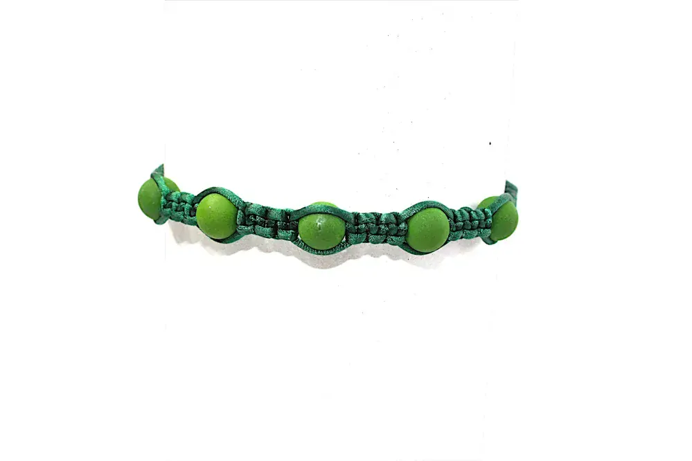 Náramek - Shamballa - zeleno - zelený