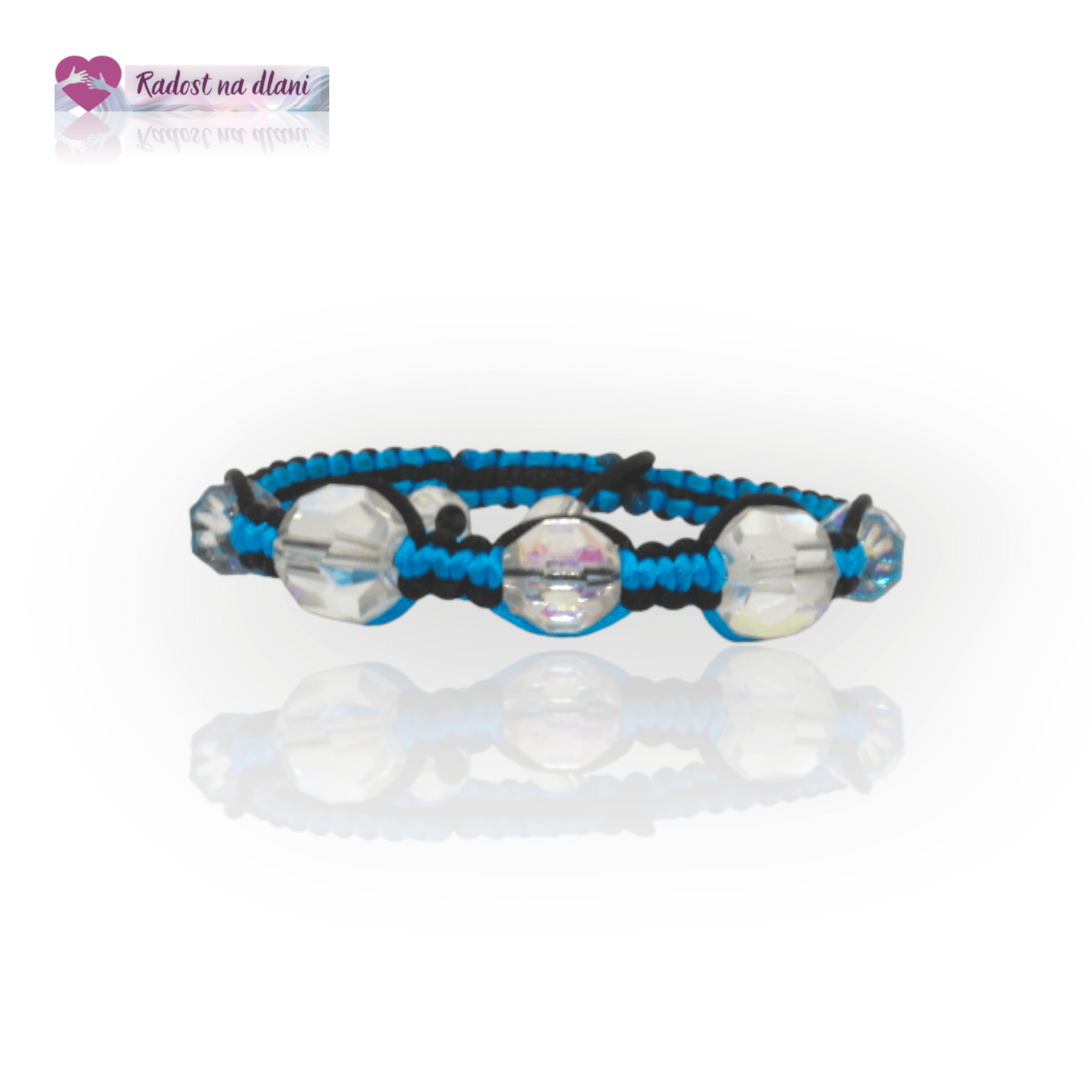 Náramek - Shamballa - modro - černý