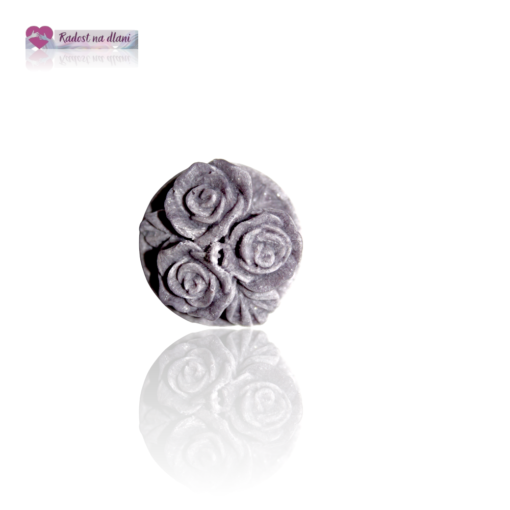Svíčka - čajovka 3 růže - 3,6cm - černá