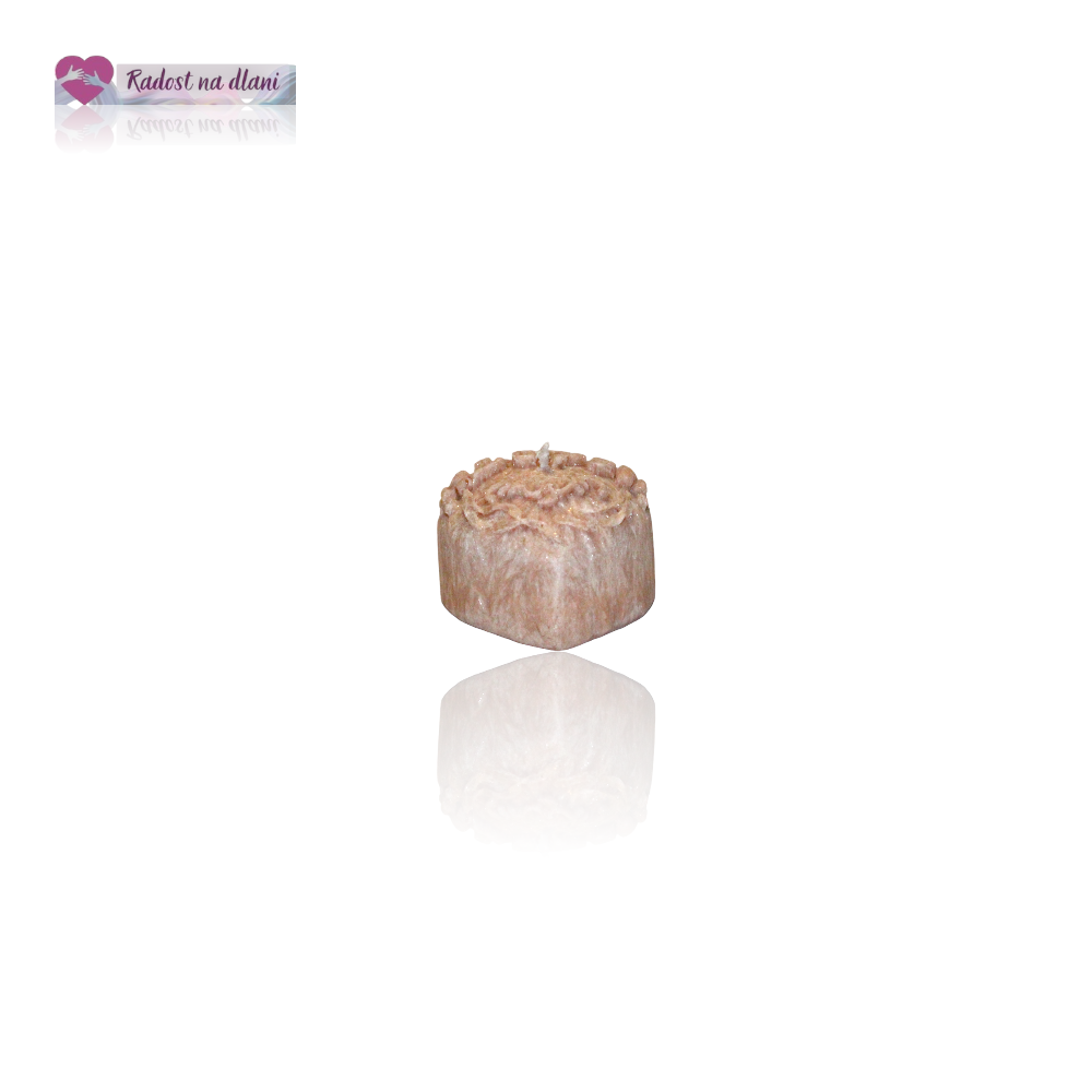 Svíčka - Srdíčko Love - 3,5cm - hnědá