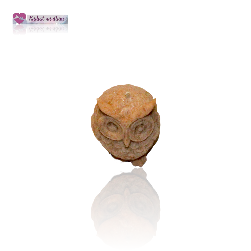 Svíčka - Sova - 5.3cm - hnědá