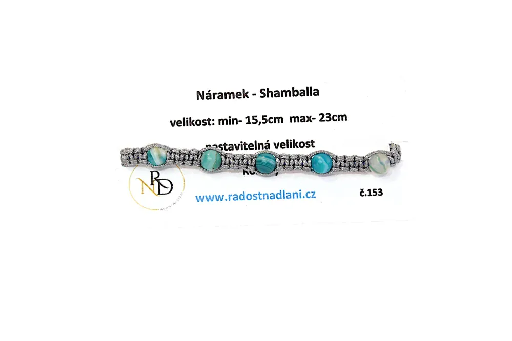 Náramek - Shamballa - šedo - modrý 