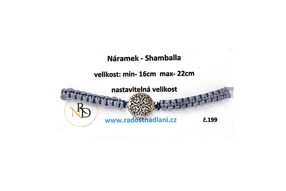Shamballa náramek modré barvy s přívěskem mandaly