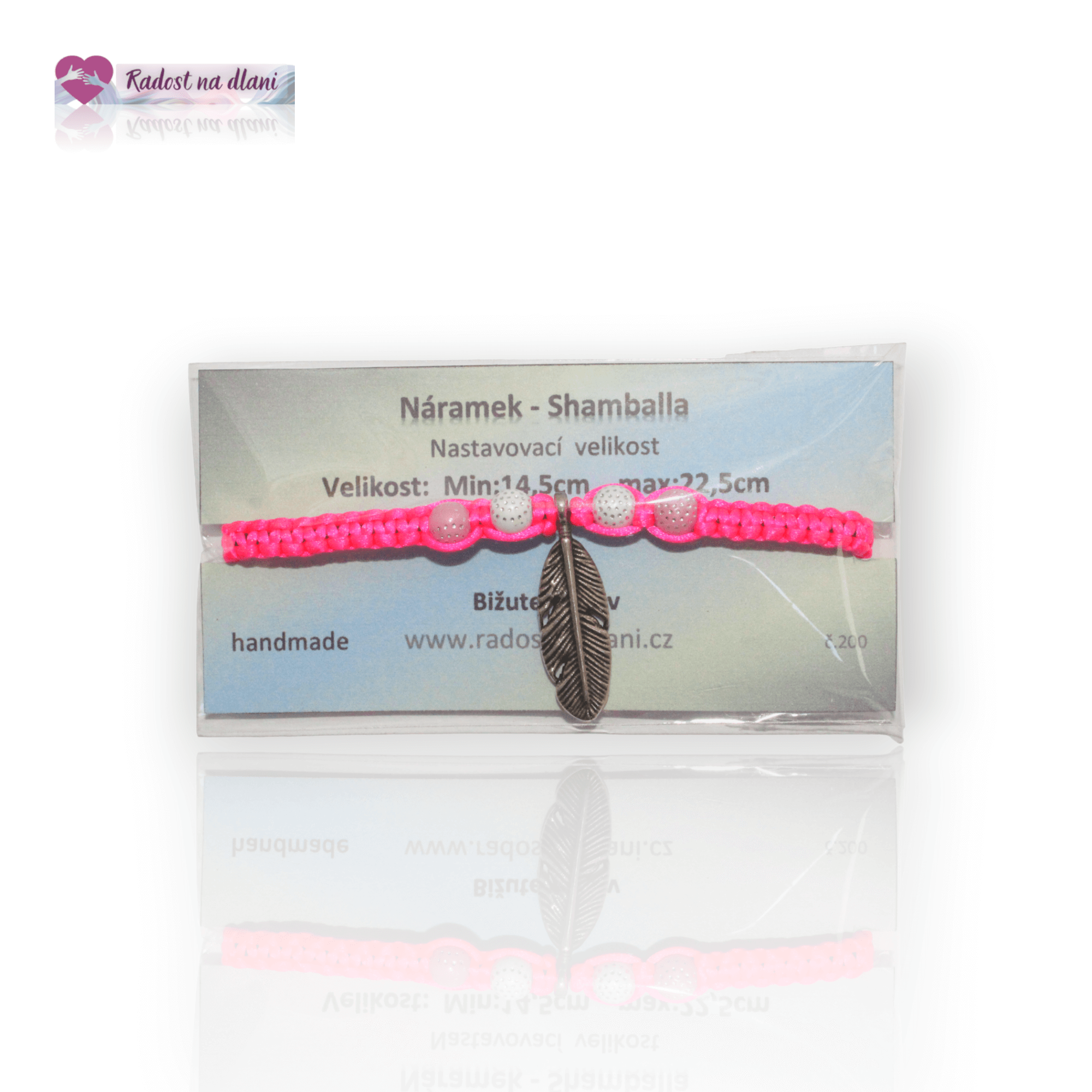 Náramek - Shamballa - růžovo bílý