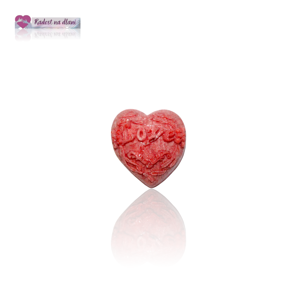 Svíčka - Srdíčko Love - 3,5cm - červená