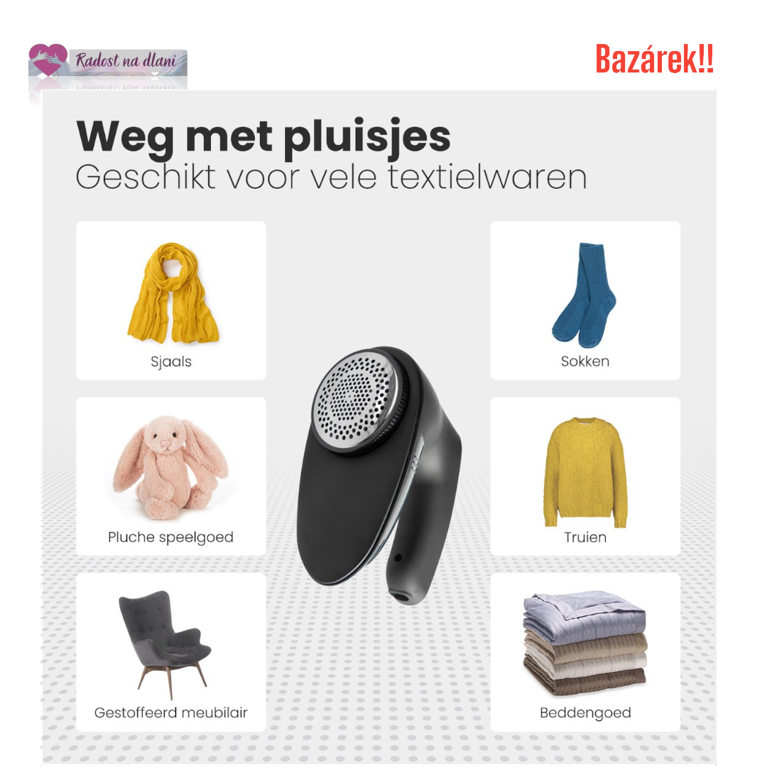 Electric Pill Remover - Wireless - 2 přídavné doplňky - Black