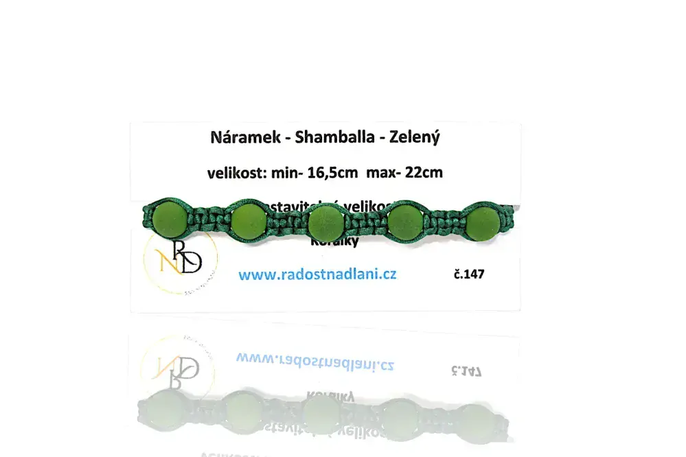 Náramek - Shamballa - zeleno - zelený