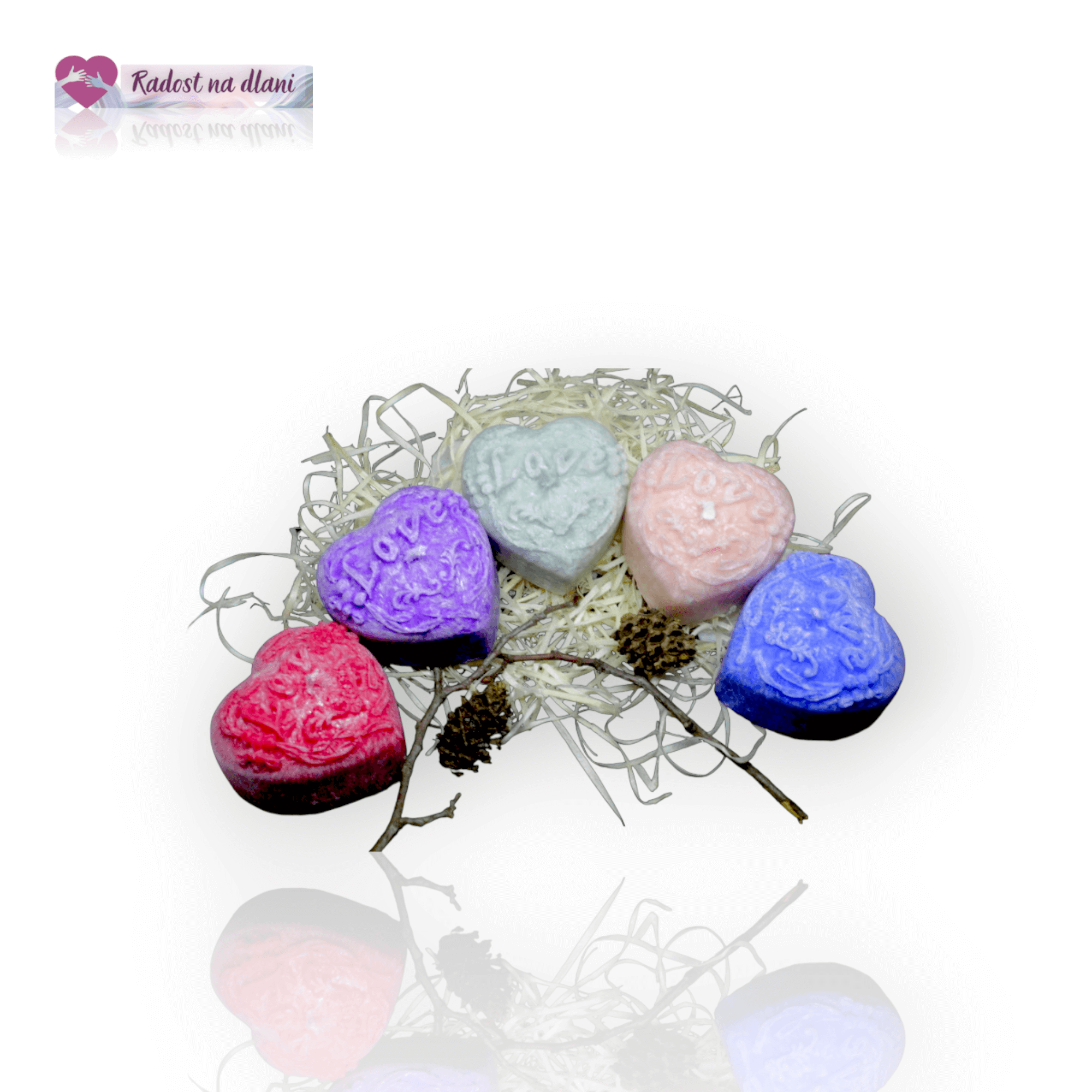 Svíčka - Srdíčko Love - 3,5cm - hnědá