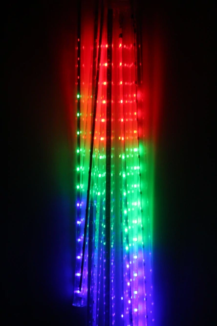 Moderní meteorický roj, dešťová světla, 50 cm, 10  spirálových trubic, 360 LED diod