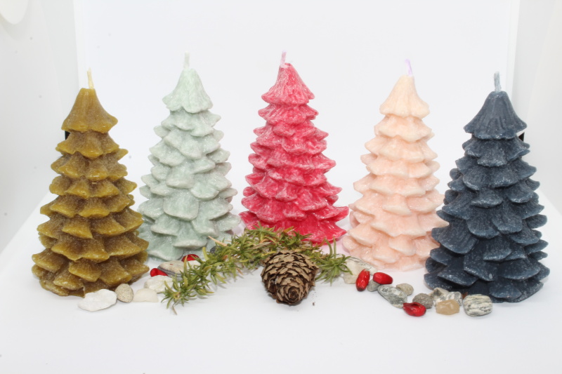 Svíčka - Stromek - 7,2cm - červený 